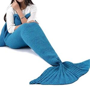 Mermaid Turquoise Blue Tail Blanket Crochet Mermaid Blanket